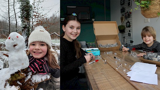 Lieve kinderen bezorgen anderen een glimlach